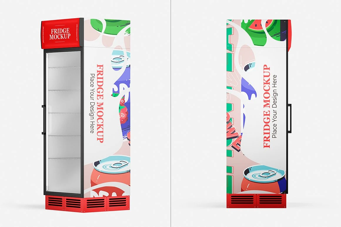 Glass Door Fridge Mockup Set 6 Glass Door Fridge Mockup Set - Image 6
