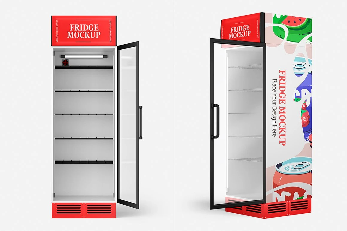 Glass Door Fridge Mockup Set 7 Glass Door Fridge Mockup Set - Image 7