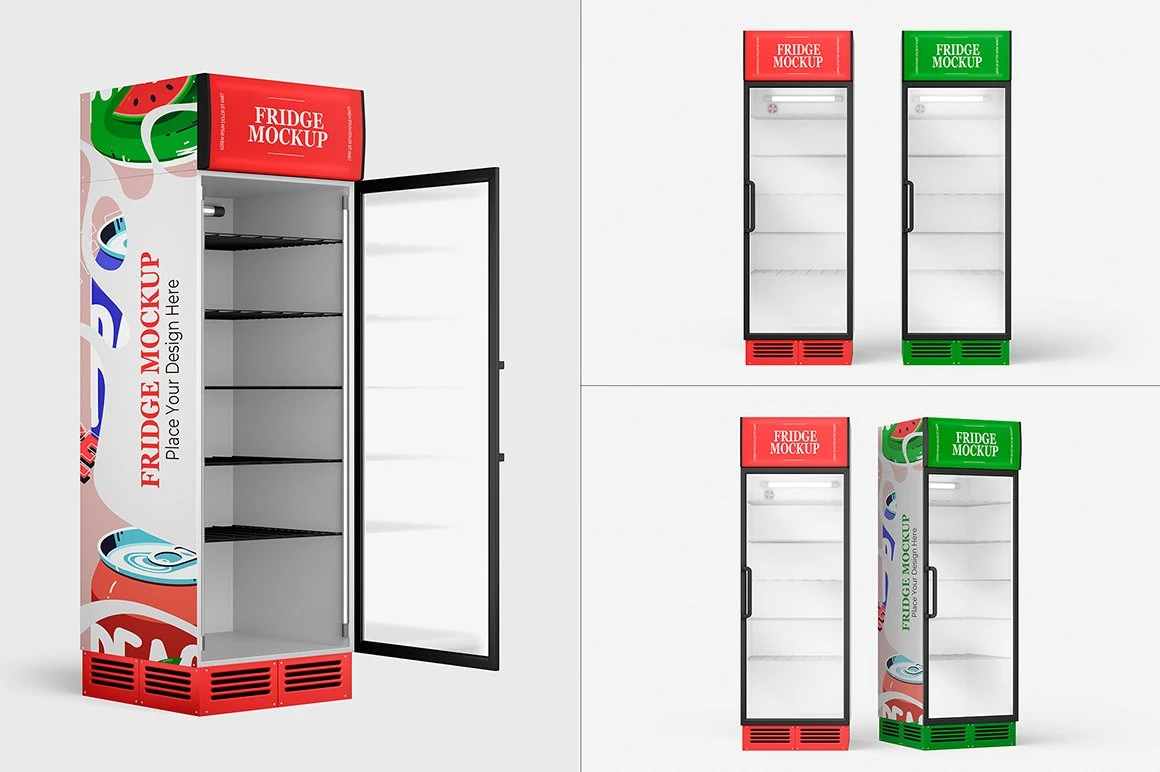 Glass Door Fridge Mockup Set 8 Glass Door Fridge Mockup Set - Image 8