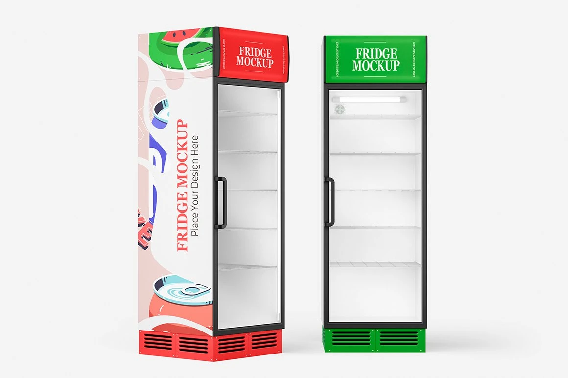 Glass Door Fridge Mockup Set 9 Glass Door Fridge Mockup Set - Image 9