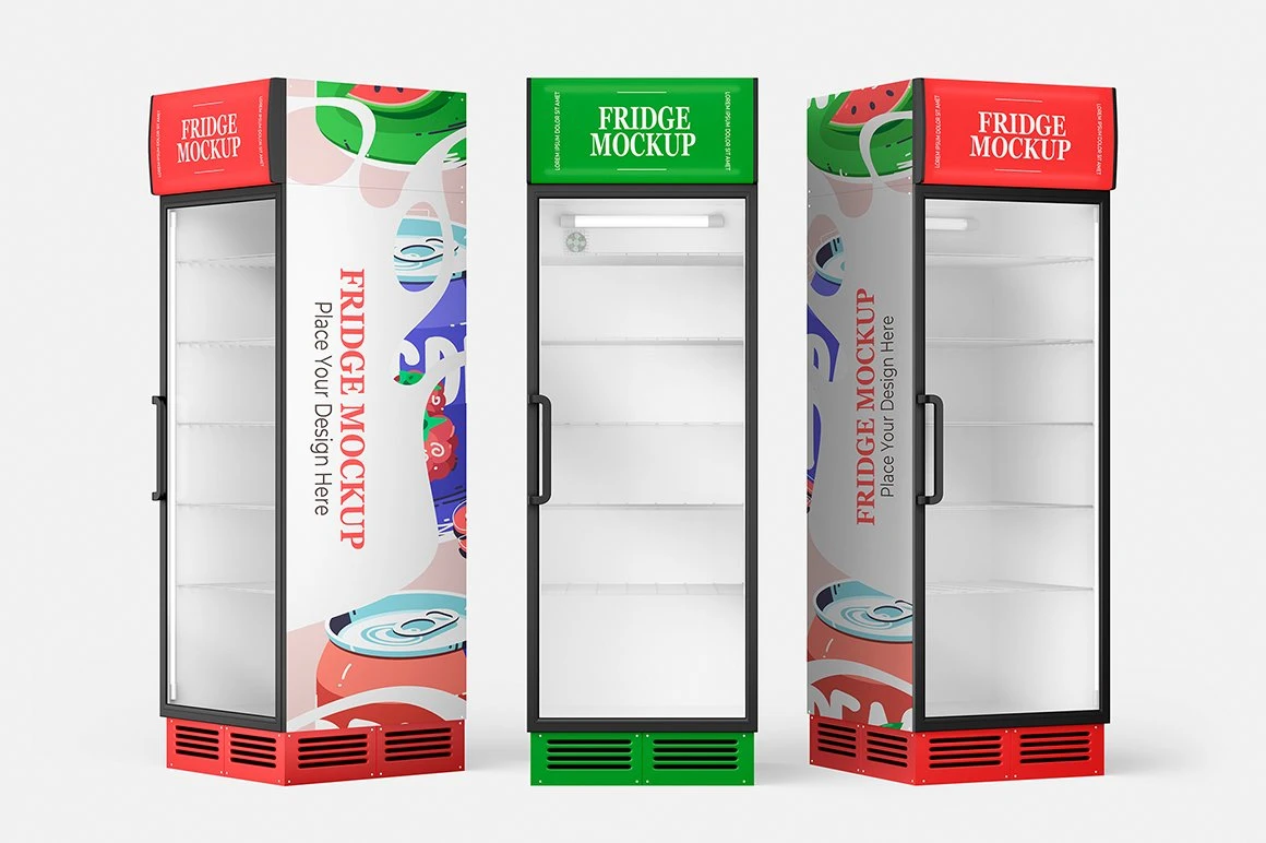 Glass Door Fridge Mockup Set 10 Glass Door Fridge Mockup Set - Image 10