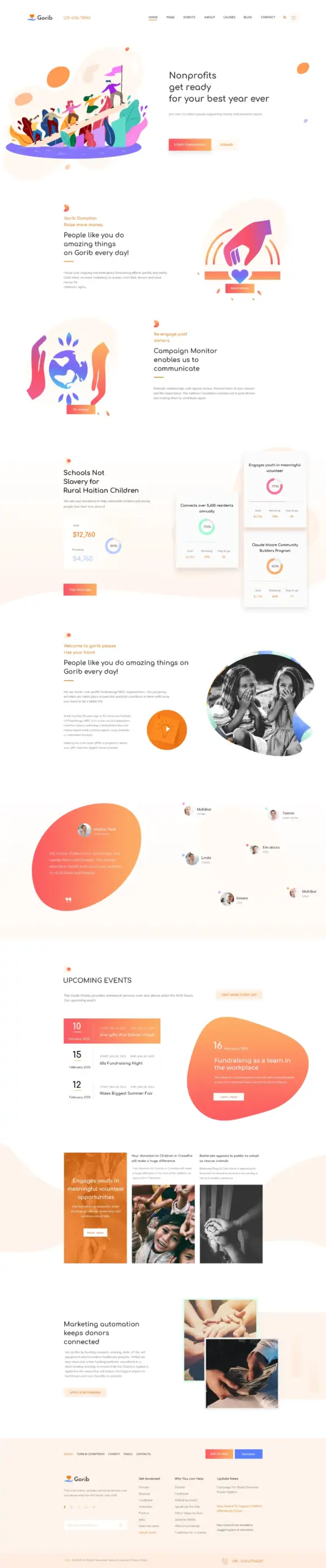 Gorib - Creative NonProfit Fundraising Charity PSD Template 11 Gorib - Creative NonProfit Fundraising Charity PSD Template - Image 11