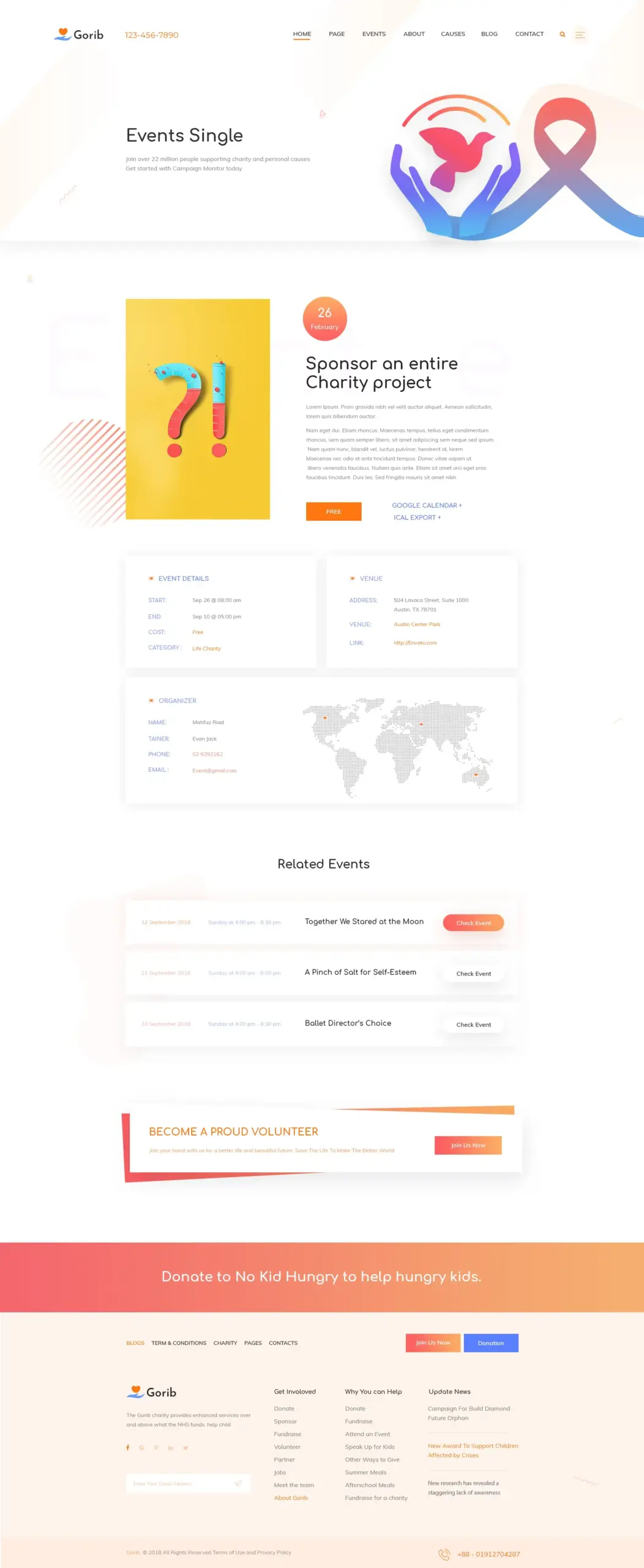 Gorib - Creative NonProfit Fundraising Charity PSD Template 13 Gorib - Creative NonProfit Fundraising Charity PSD Template - Image 13