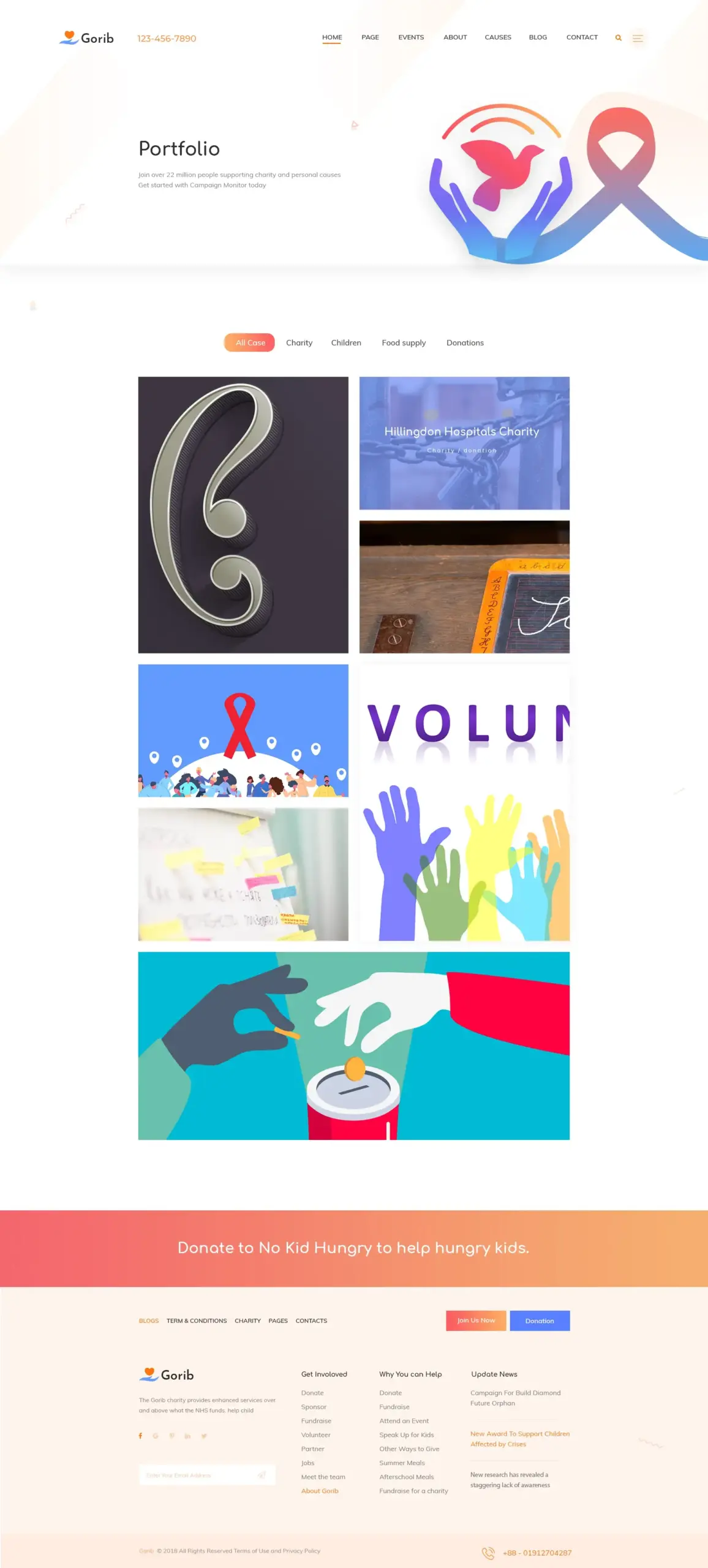 Gorib - Creative NonProfit Fundraising Charity PSD Template 14 Gorib - Creative NonProfit Fundraising Charity PSD Template - Image 14