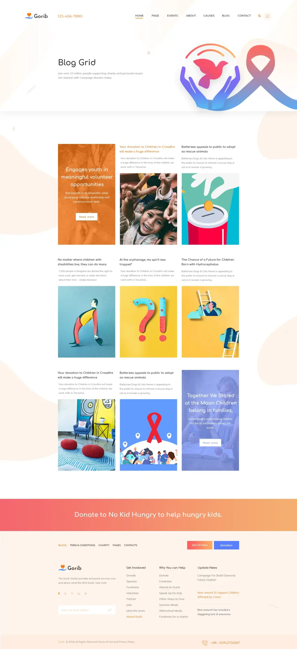 Gorib - Creative NonProfit Fundraising Charity PSD Template 15 Gorib - Creative NonProfit Fundraising Charity PSD Template - Image 15
