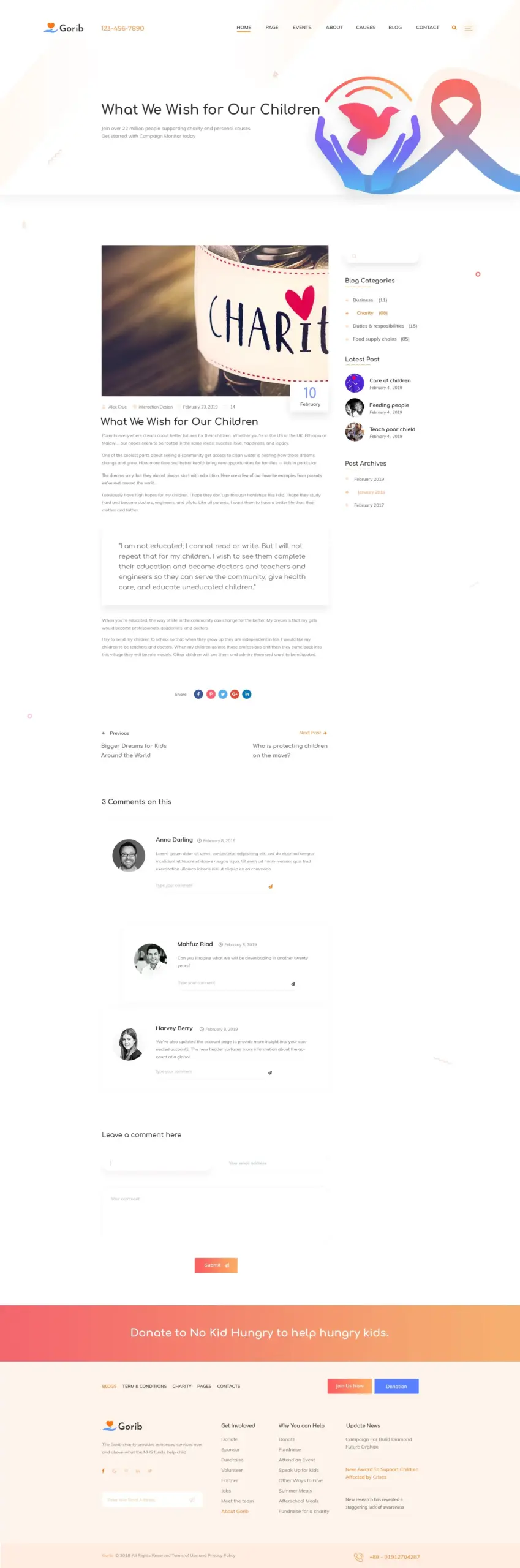 Gorib - Creative NonProfit Fundraising Charity PSD Template 17 Gorib - Creative NonProfit Fundraising Charity PSD Template - Image 17