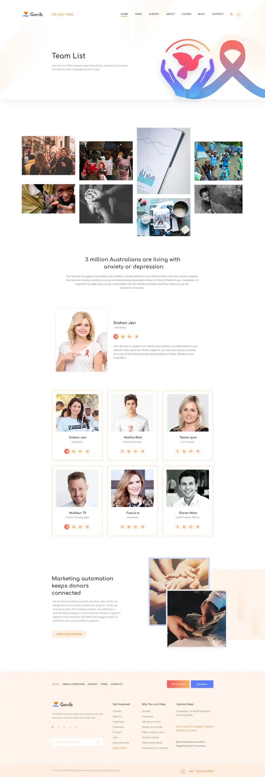 Gorib - Creative NonProfit Fundraising Charity PSD Template 3 Gorib - Creative NonProfit Fundraising Charity PSD Template - Image 3