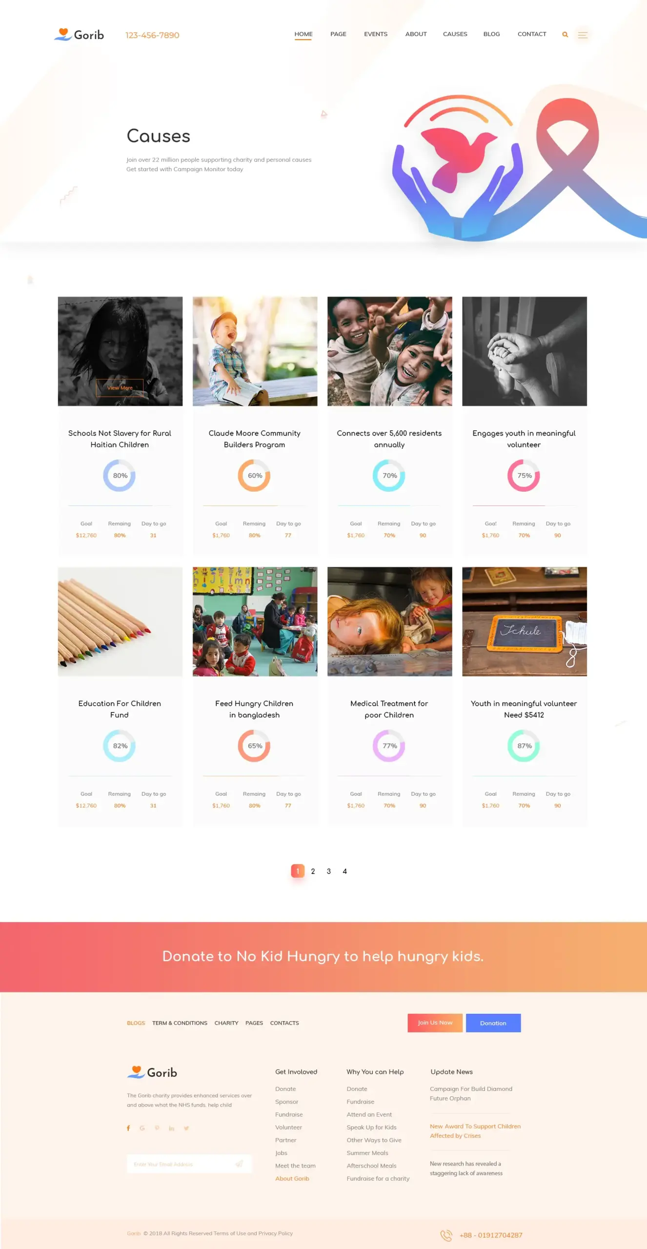 Gorib - Creative NonProfit Fundraising Charity PSD Template 6 Gorib - Creative NonProfit Fundraising Charity PSD Template - Image 6