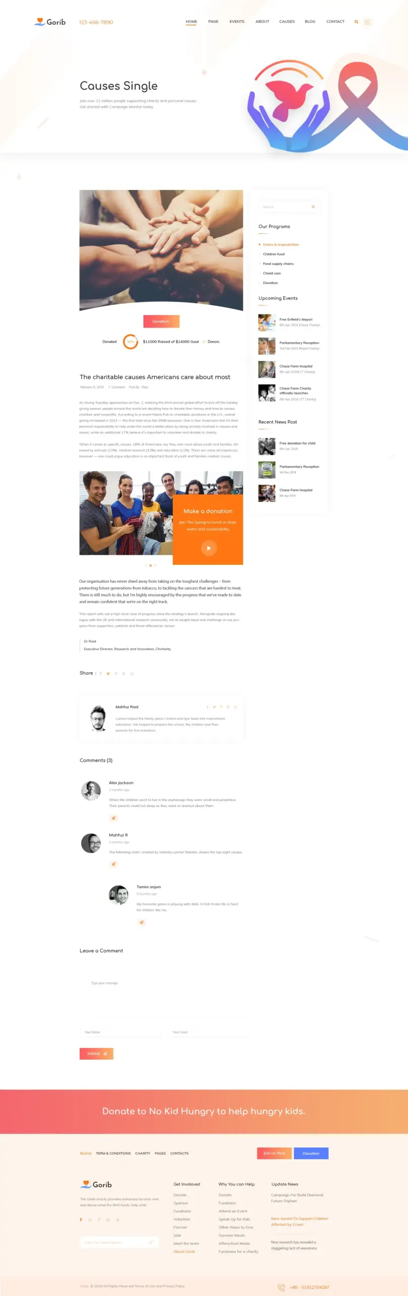 Gorib - Creative NonProfit Fundraising Charity PSD Template 7 Gorib - Creative NonProfit Fundraising Charity PSD Template - Image 7