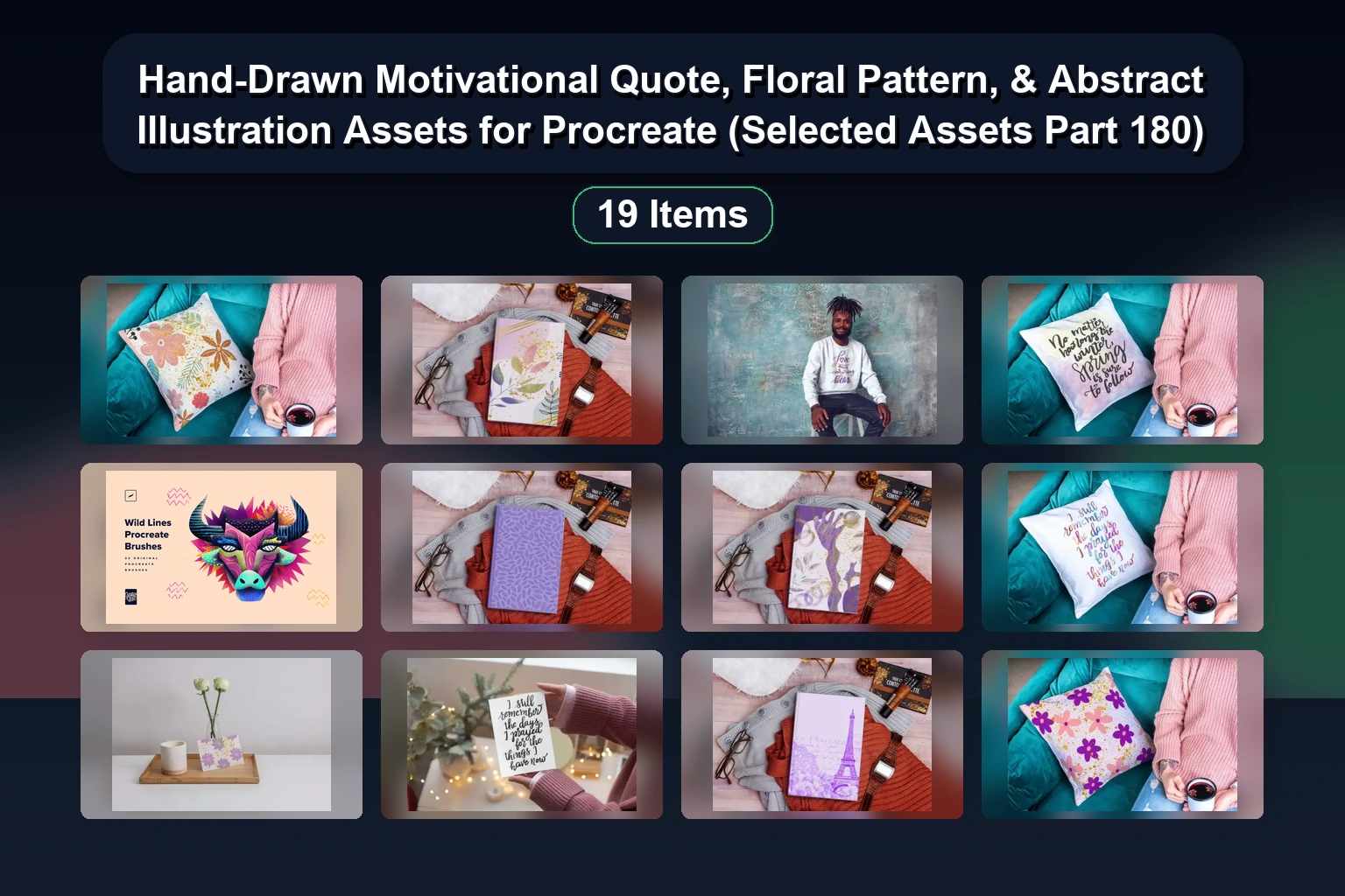 Hand-Drawn Motivational Quote, Floral Pattern, & Abstract Illustration Assets for Procreate (Selected Assets Part 180) 1 Hand-Drawn Motivational Quote, Floral Pattern, & Abstract Illustration Assets for Procreate (Selected Assets Part 180) Hand Drawn Motivational Quote Floral Pattern Abstract Illus collage 4218d694 1781838182