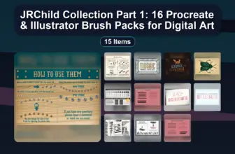 JRChild Collection Part 1: 16 Procreate & Illustrator Brush Packs for Digital Art