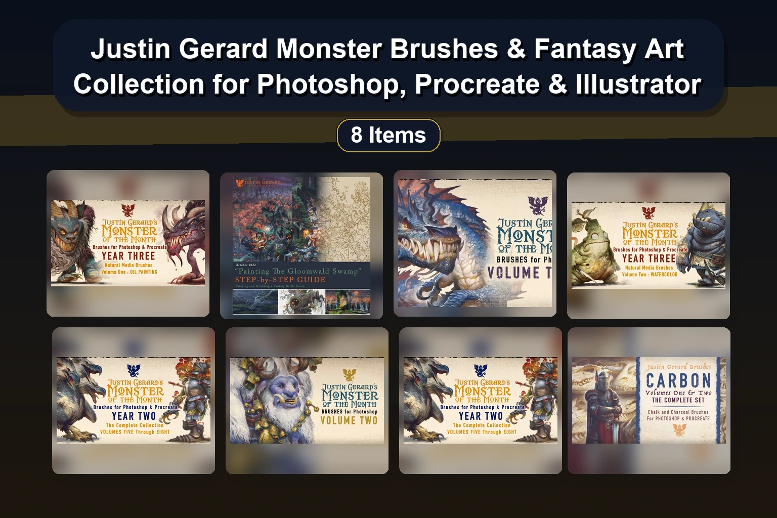 jerickalewis Procreate Stamp & Brush Collection: Clovers, Lotus, Cactus, Moose & More