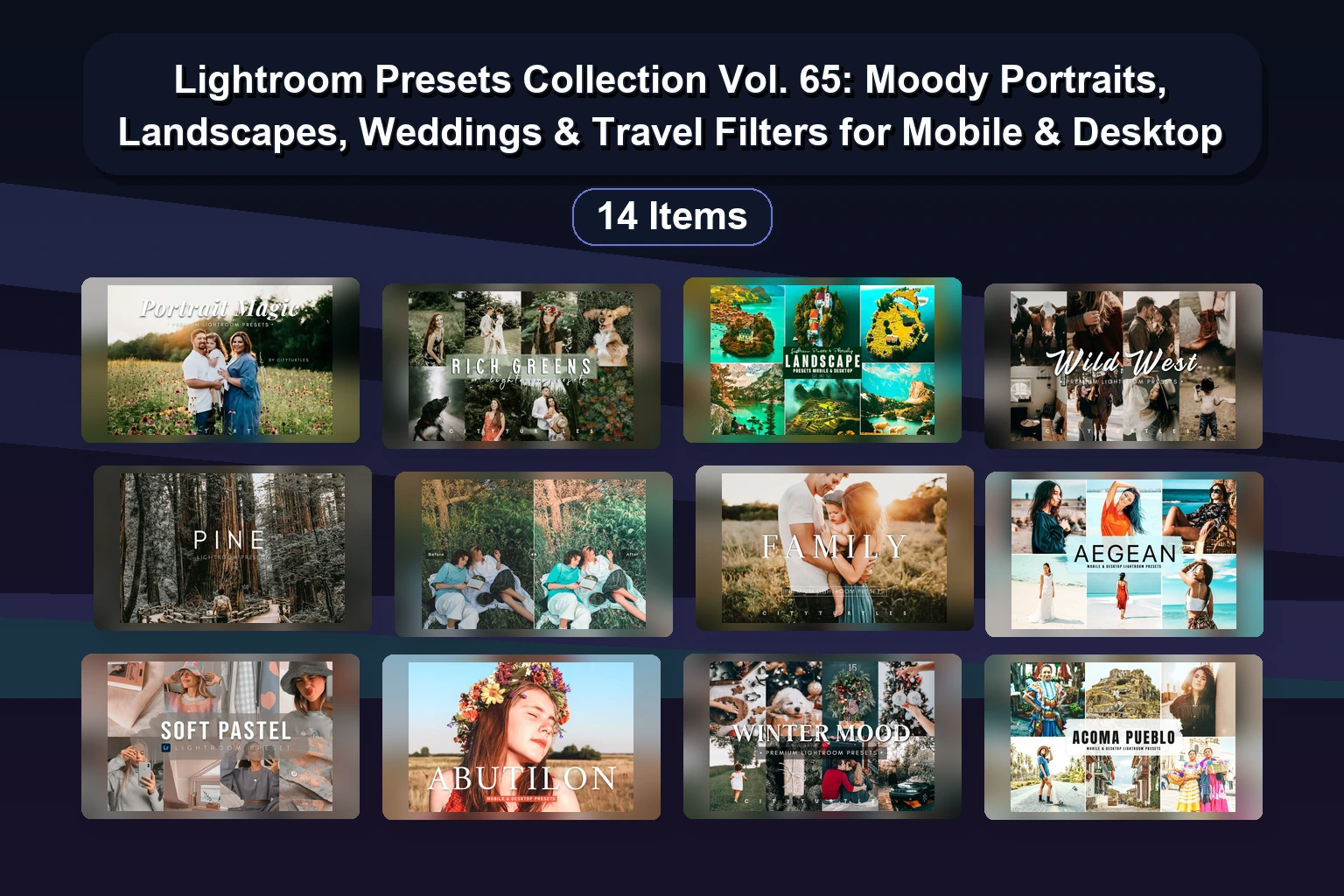 15 Mobile & Desktop Lightroom Presets for Hair Color, Beauty & Travel Photography (Creativetacos Collection)