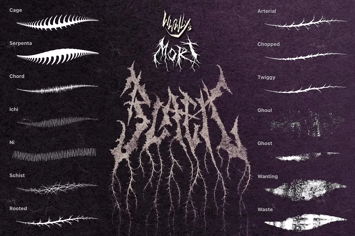 MORT Black Metal Procreate Brushes 4 MORT Black Metal Procreate Brushes - Image 4