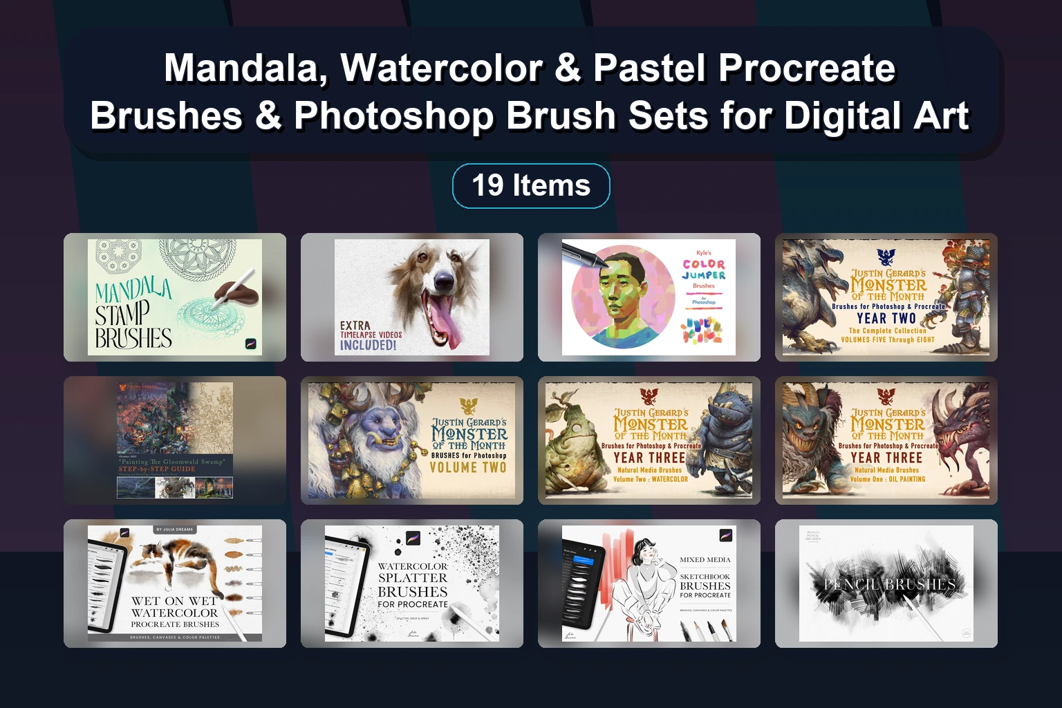 Ultimate Procreate Brushes Pack Collection: Oil, Watercolor, Inking & Texture Brushes for Digital Art