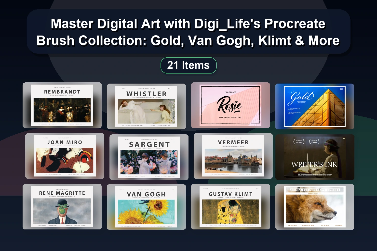 Digi_Life Procreate Brush Collection Part 1: Christmas, Comics, Textures & Art Brushes