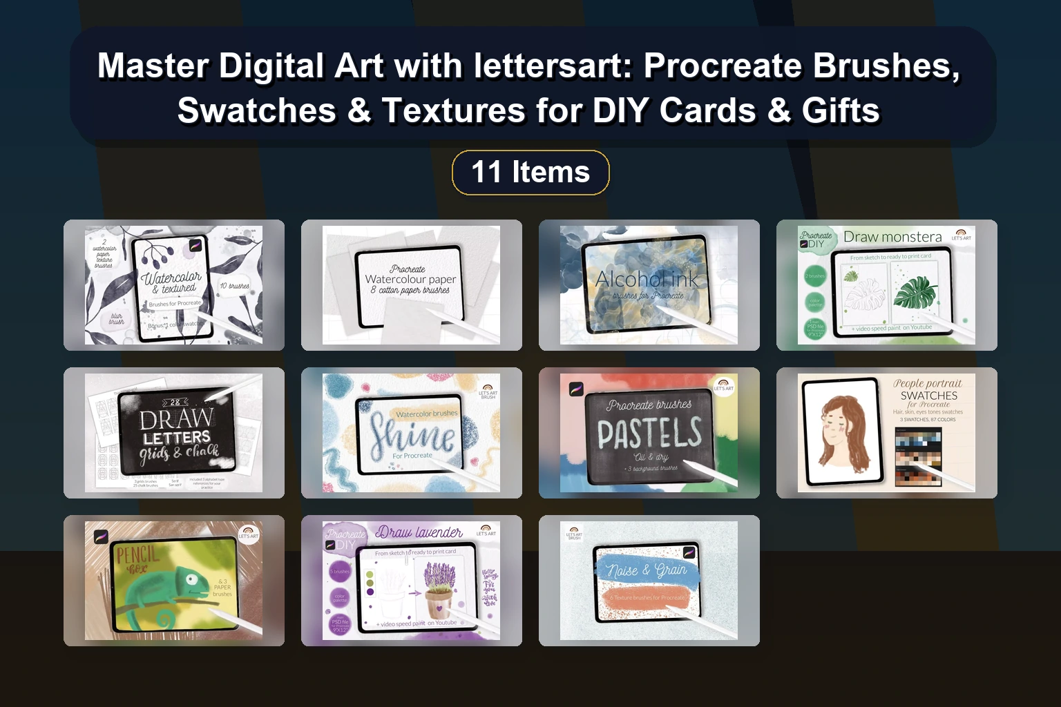 Best lefty-script Procreate Brushes & Digital Papers for Hand Lettering & Art