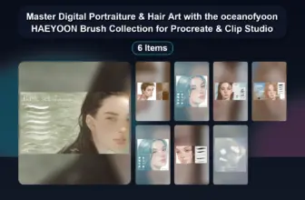 Master Digital Portraiture & Hair Art with the oceanofyoon HAEYOON Brush Collection for Procreate & Clip Studio