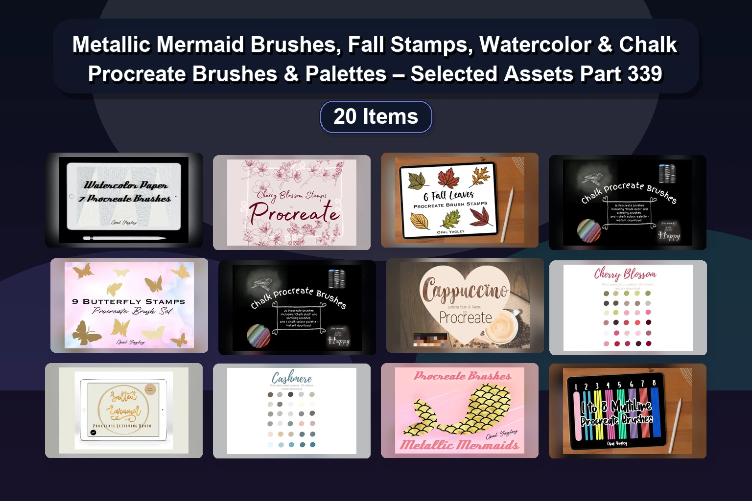 20 Creative Procreate Brush Sets & Stamps for Lettering, Watercolor, & Seasonal Designs