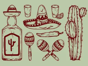 Mexican Cinco De Mayo Hand Drawing
