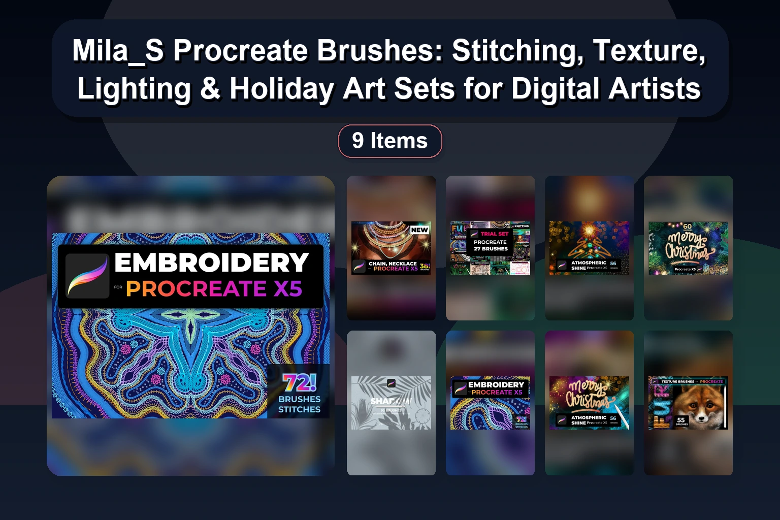 MariaSummer Procreate Brush Bundle: Vintage Texture, Grunge & Handmade Pattern Brushes for Digital Art
