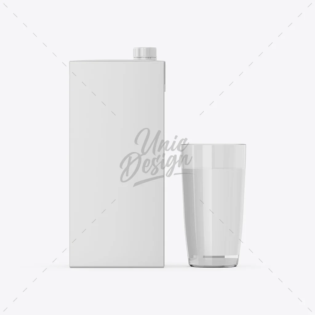Milk Carton & Glass Mockup 4 Milk Carton & Glass Mockup - Image 4