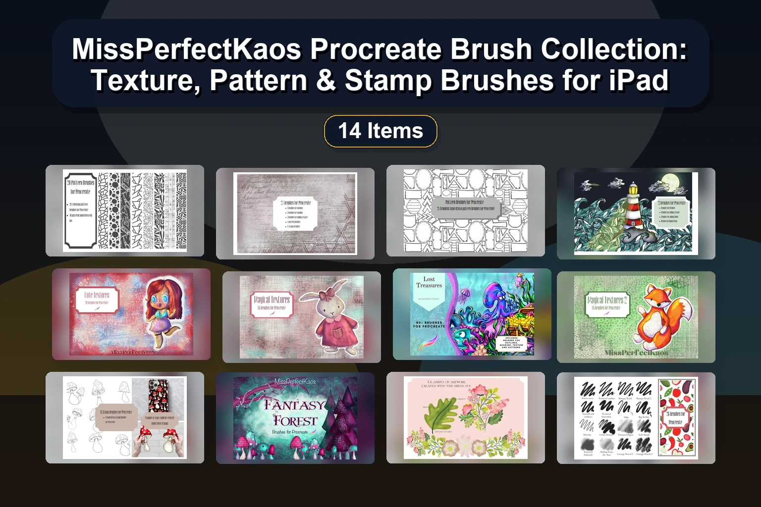 MissPerfectKaos Procreate Brush Collection: Texture, Pattern & Stamp Brushes for iPad