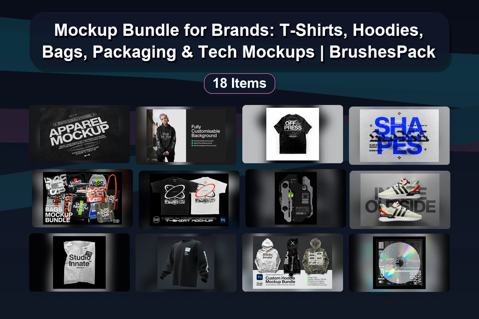 25+ 3D Mockups, Photoshop Actions & Text Effects Bundle for Designers (Vol. 165)