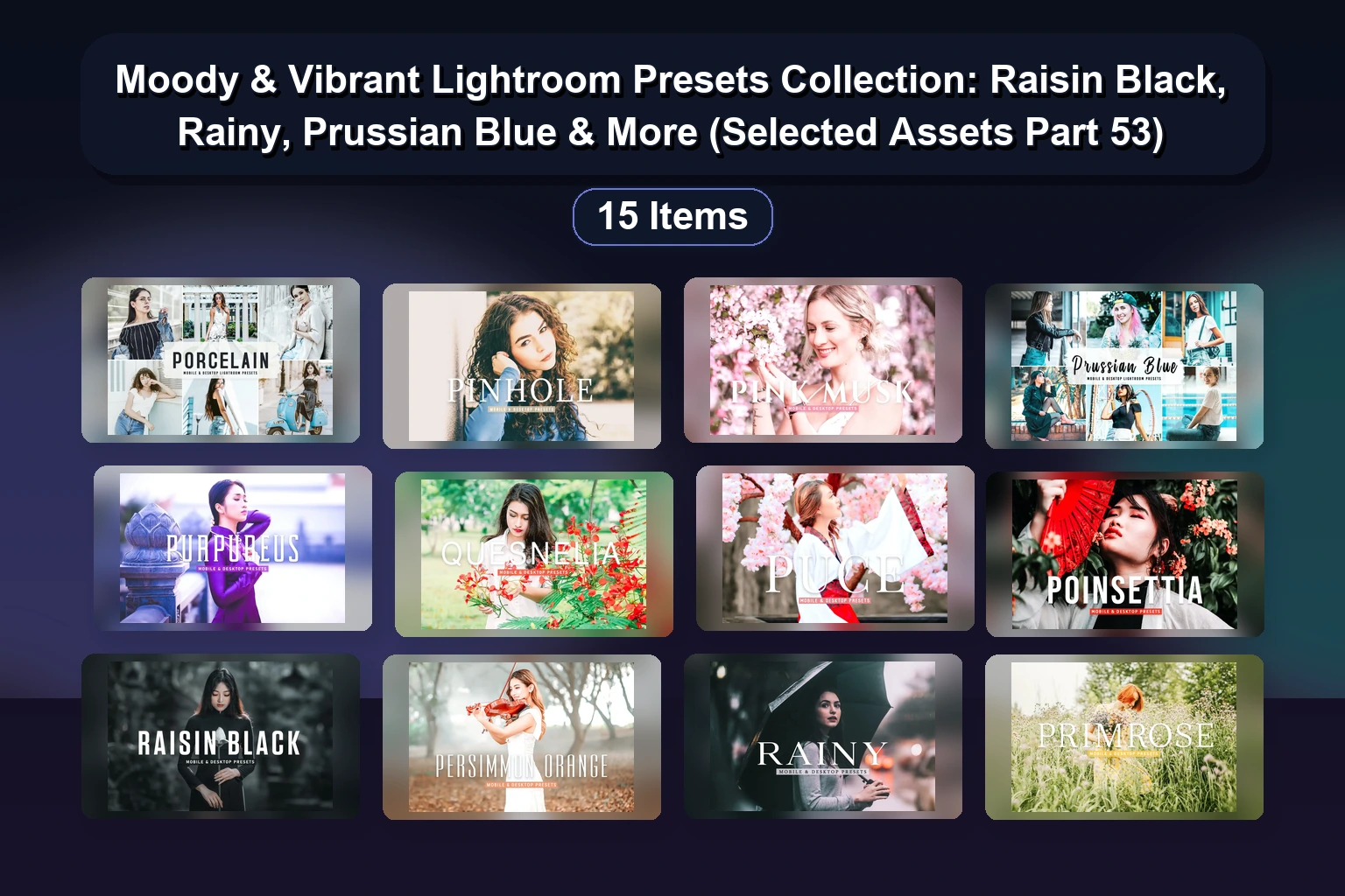 15 Lightroom Presets for Mobile & Desktop: Aqua, Pastel, Vintage & More by creativetacos
