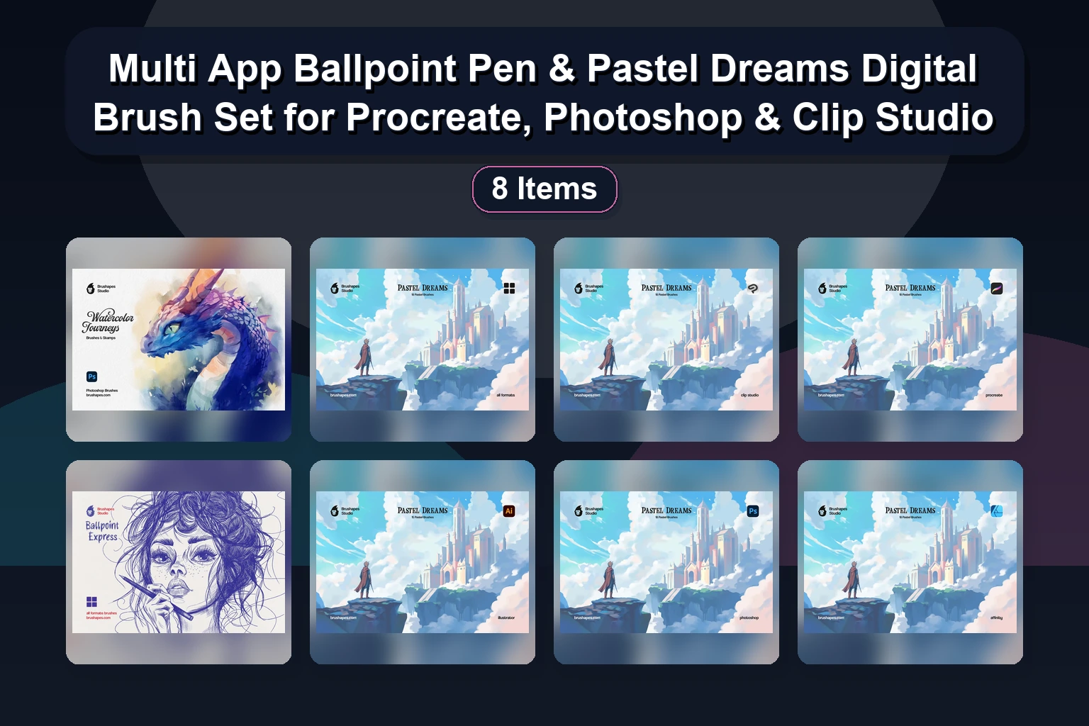 Brush-Galaxy Procreate Brush Pack Collection Part 21 | Anime, Fur, & Art Textures