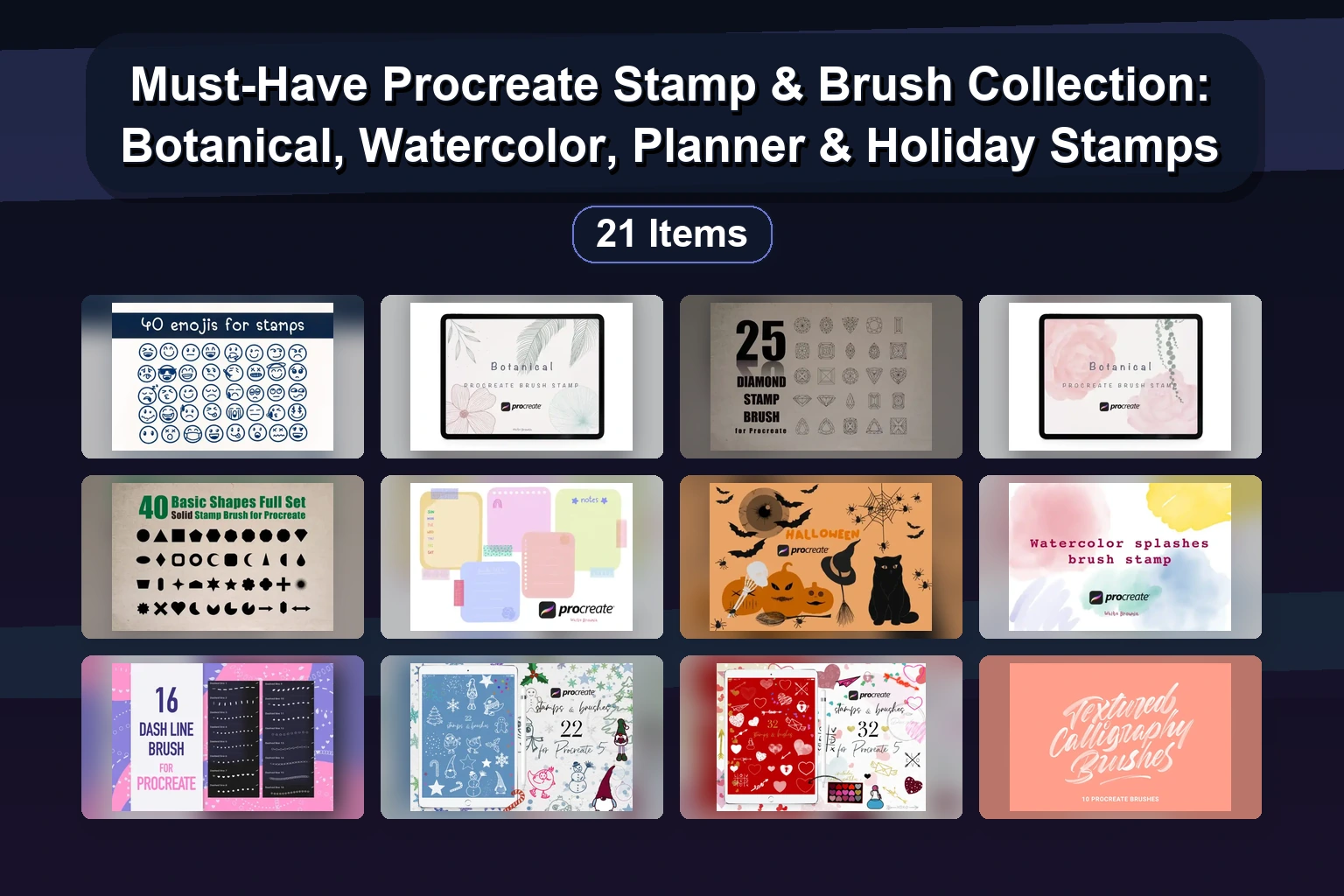 Must-Have Procreate Stamp & Brush Collection: Botanical, Watercolor, Planner & Holiday Stamps Must Have Procreate Stamp Brush Collection Botanical Waterc collage 6e248f09 1781854222