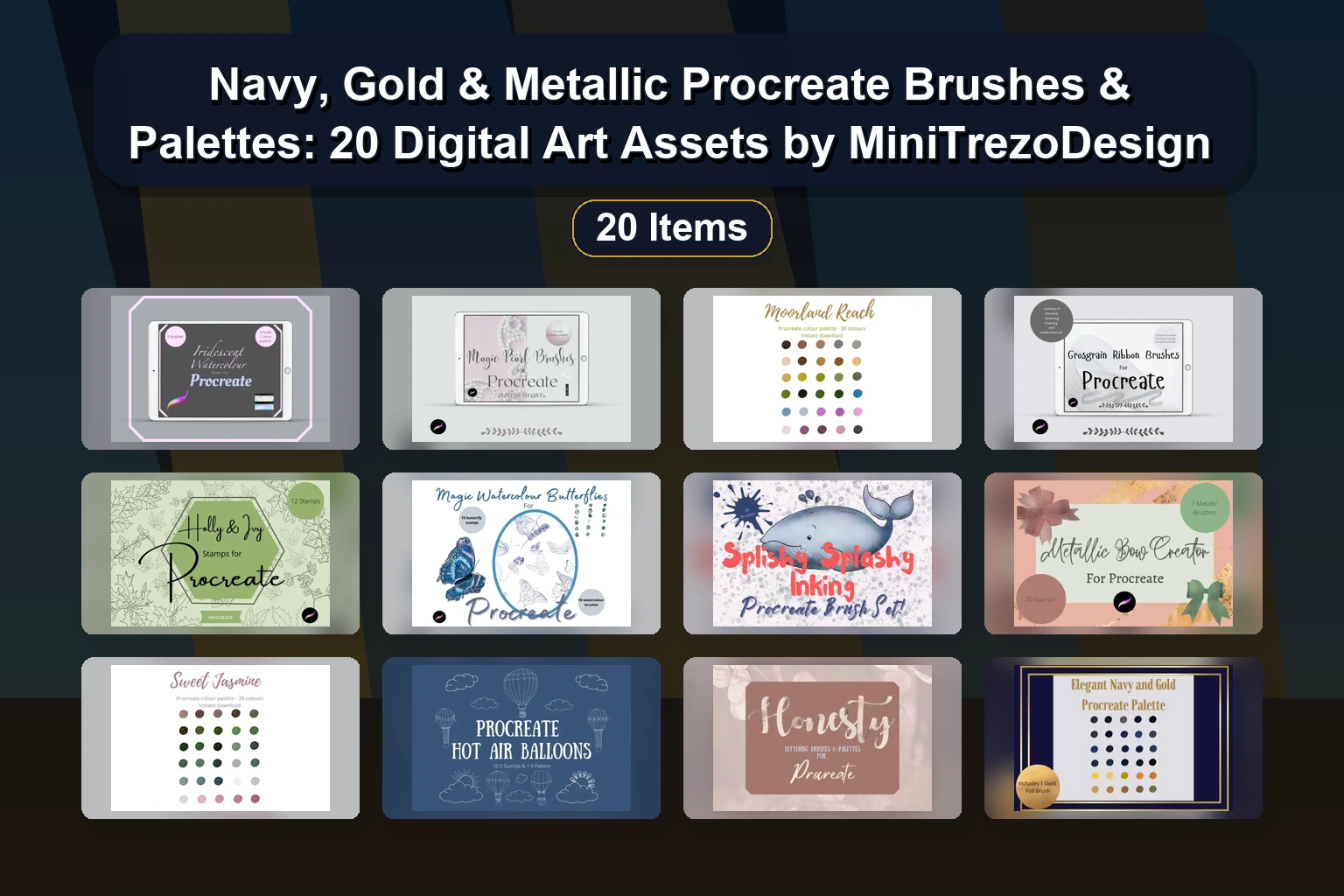 20 Procreate Palettes, Stamps & Brush Sets for Digital Art & Illustration