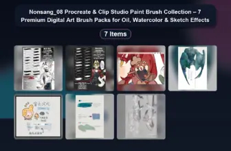 Nonsang_08 Procreate & Clip Studio Paint Brush Collection – 7 Premium Digital Art Brush Packs for Oil, Watercolor & Sketch Effects
