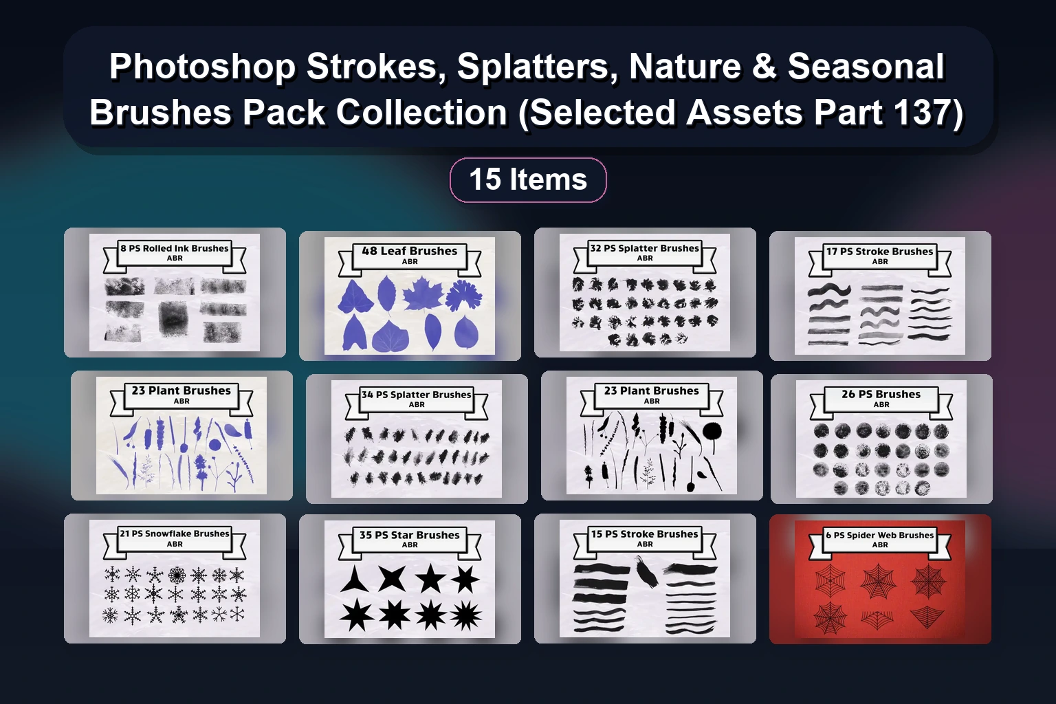 Ultimate Photoshop & GIMP Brush Collection: Painting, Watercolor, Nature & Splatter Packs – Selected Assets Part 138