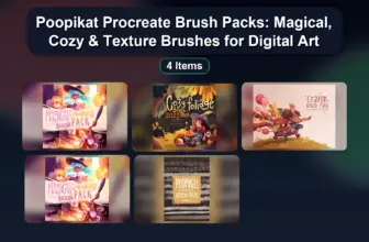 Poopikat Procreate Brush Packs: Magical, Cozy & Texture Brushes for Digital Art