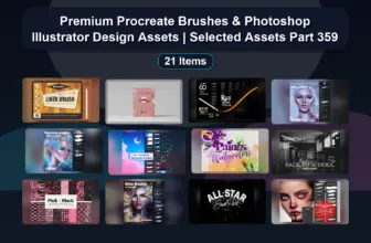 Premium Procreate Brushes & Photoshop Illustrator Design Assets | Selected Assets Part 359