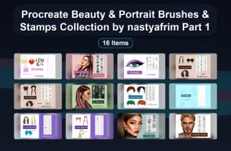 Procreate Beauty & Portrait Brushes & Stamps Collection by nastyafrim Part 1