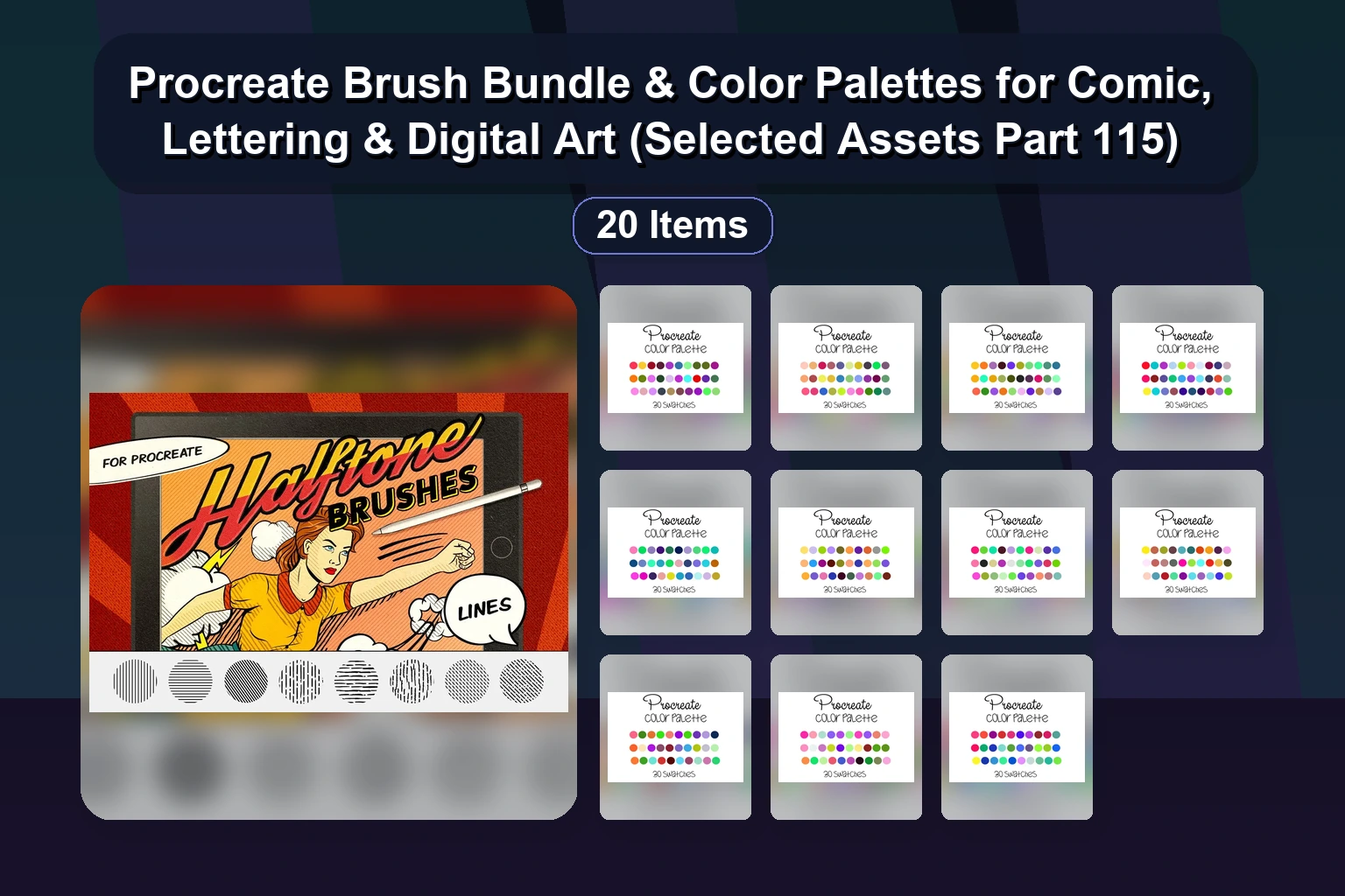 Ultimate Procreate Brush Collection: Fonts, Textures, Stamps & More (Selected Assets Part 116)