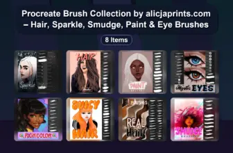 Procreate Brush Collection by alicjaprints.com – Hair, Sparkle, Smudge, Paint & Eye Brushes