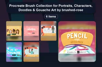Procreate Brush Collection for Portraits, Characters, Doodles & Gouache Art by brushed-rose