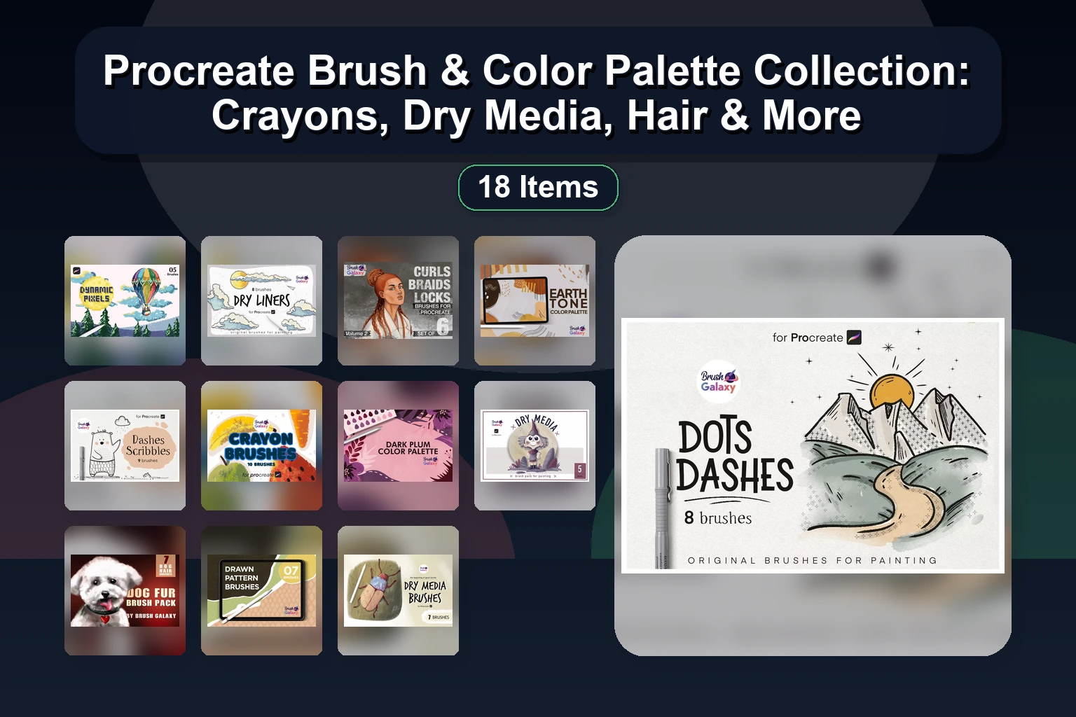 20 Best Procreate Brush Sets for Comics, Clouds, Character Design & Digital Art (Selected Assets Part 38)