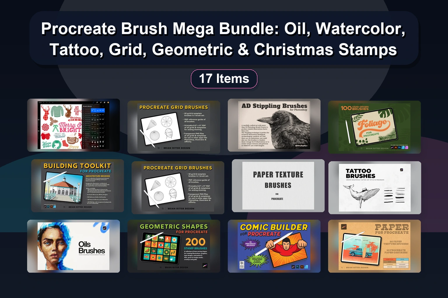 24 Best Digital Art Brush Packs for Procreate, Photoshop & Affinity (Vol. 320)
