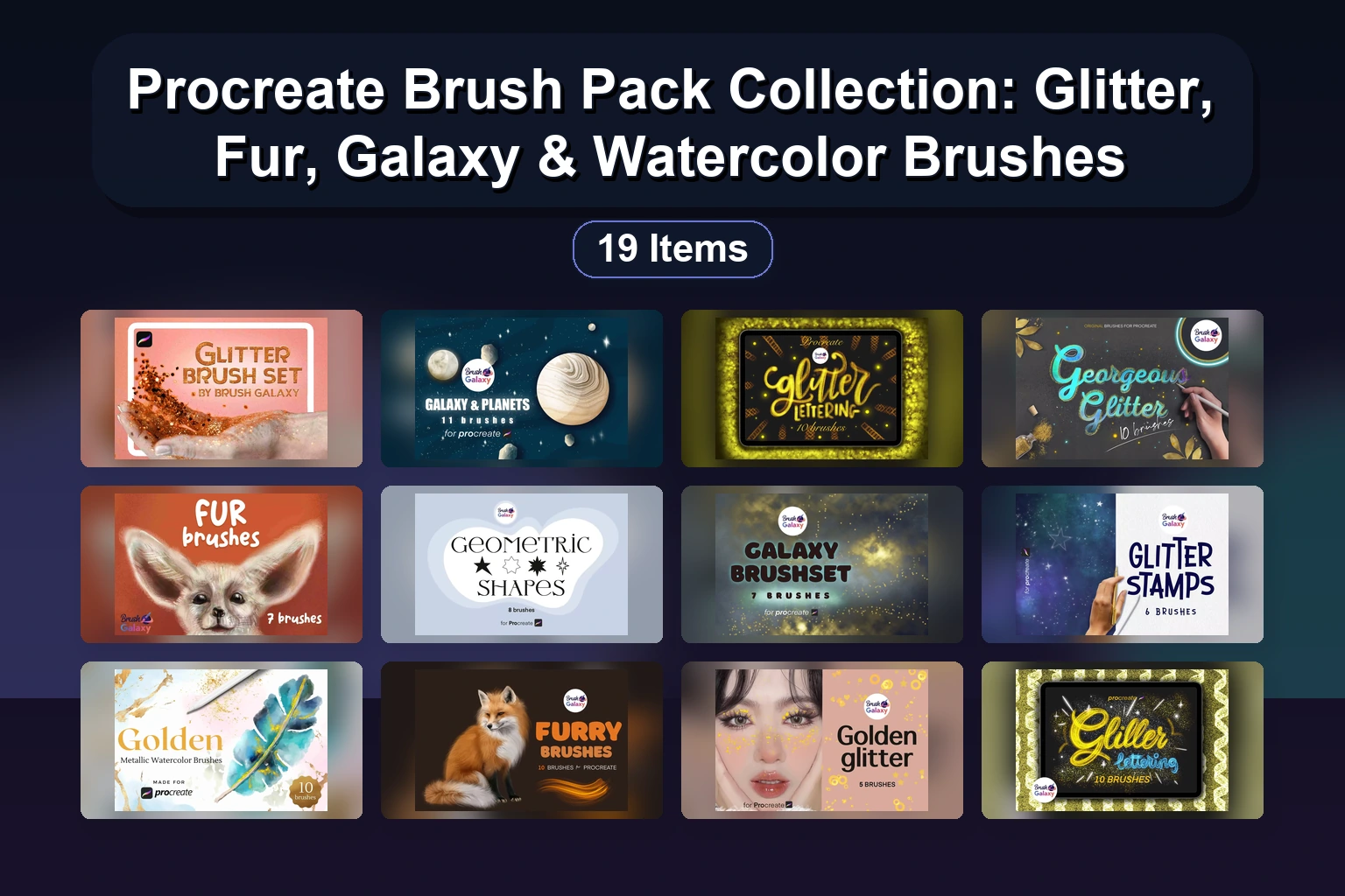 Procreate Brush Pack Collection: Fur, Flowers, Ink, Chalk, & Texture Stamps for Digital Art