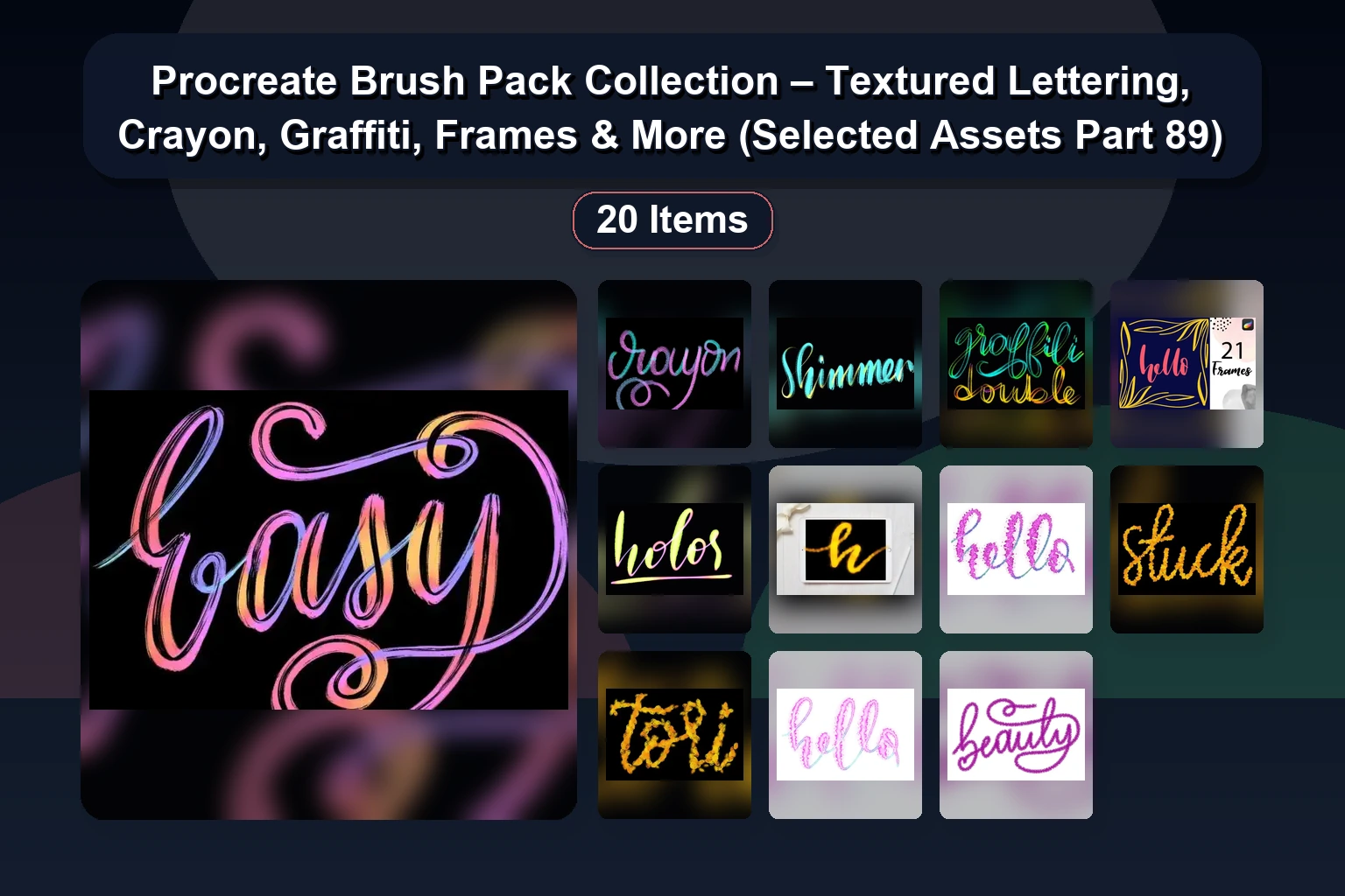 20+ Procreate Brush Sets: Lightning, Nebula, Lettering & Vintage Frames for Digital Art