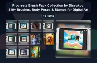 Procreate Brush Pack Collection by Disyukov: 310+ Brushes, Body Poses & Stamps for Digital Art