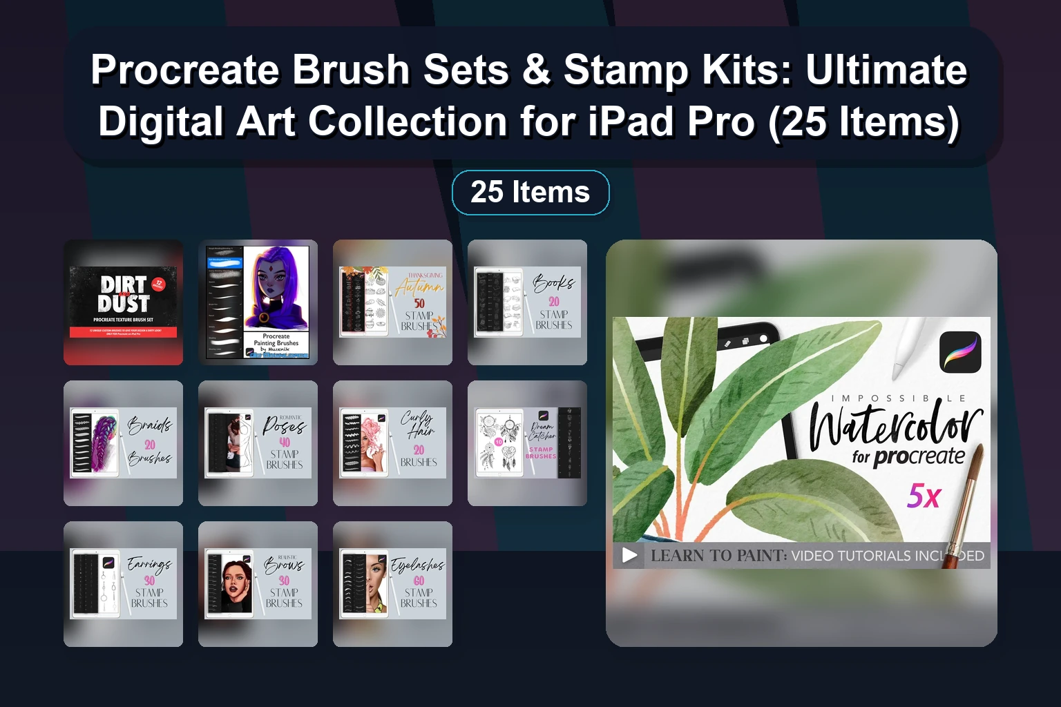 The Ultimate Procreate Brush Collection: 400+ Custom Brushes, Stamps & Texture Sets (Selected Assets Part 322)