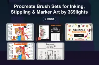 Procreate Brush Sets for Inking, Stippling & Marker Art by 369lights