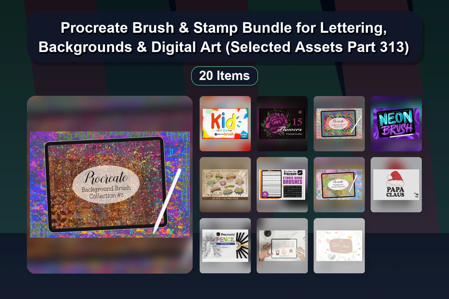 Procreate Brushes & Stamps Collection: Magical Forests, Halloween Fun, Fashion Lace & Glitter Effects