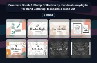 Procreate Brush & Stamp Collection by mandalabunnydigital for Hand Lettering, Mandalas & Boho Art