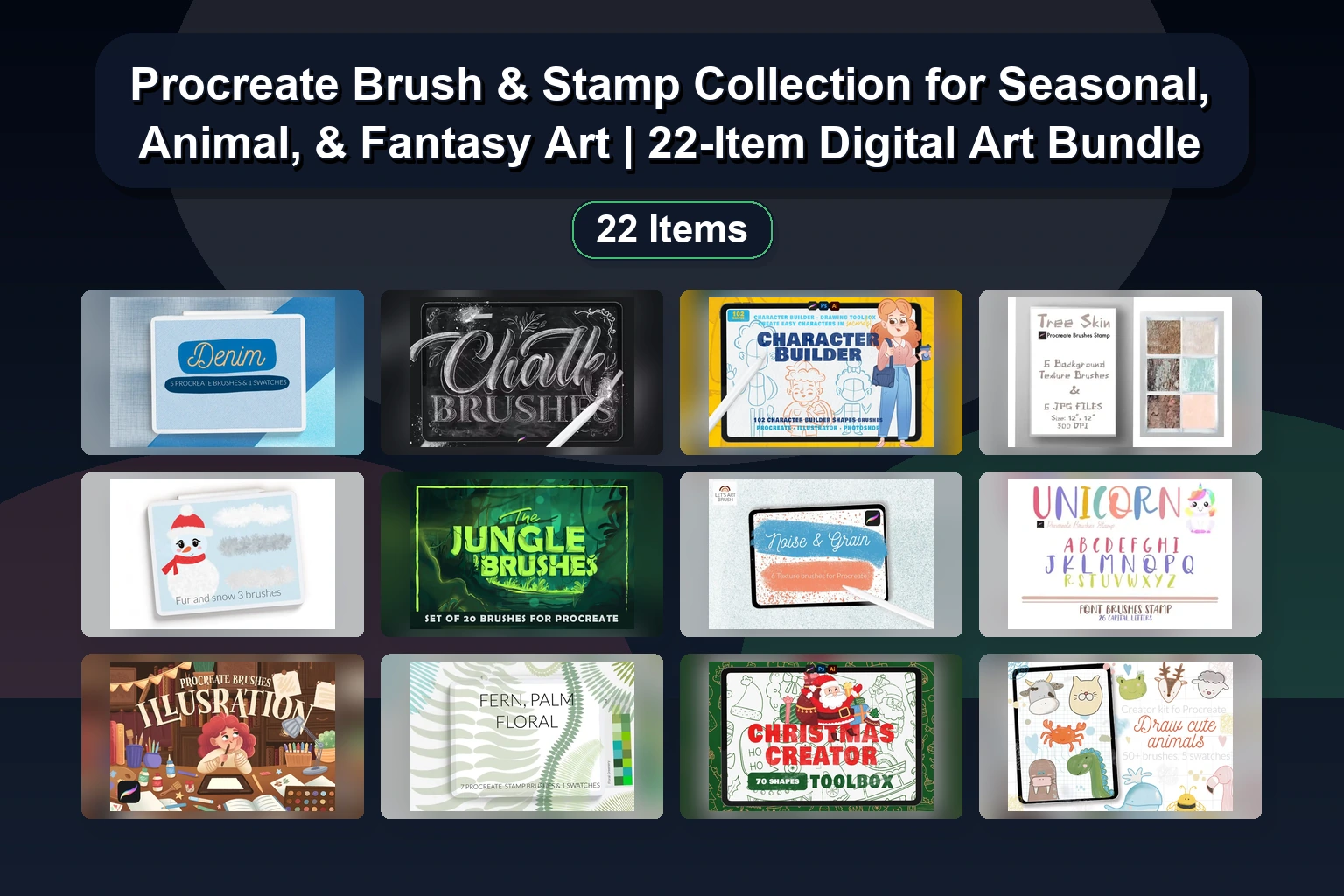 Ultimate Procreate Brushes & Color Palettes Collection: Pastels, Stamps & Holiday Designs